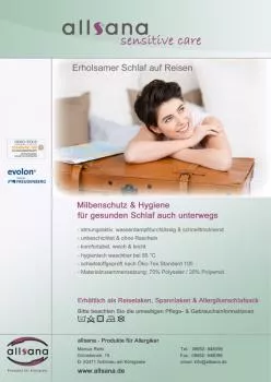Allsana sensitive care Allergiker Schlafsack 100x220 cm