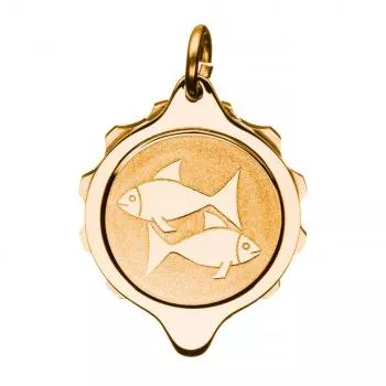 SOS Talisman Anhänger vergoldet, Sternzeichen Fische