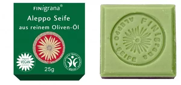 Aleppo Seife mini im Karton, 100% Olive, 25 g