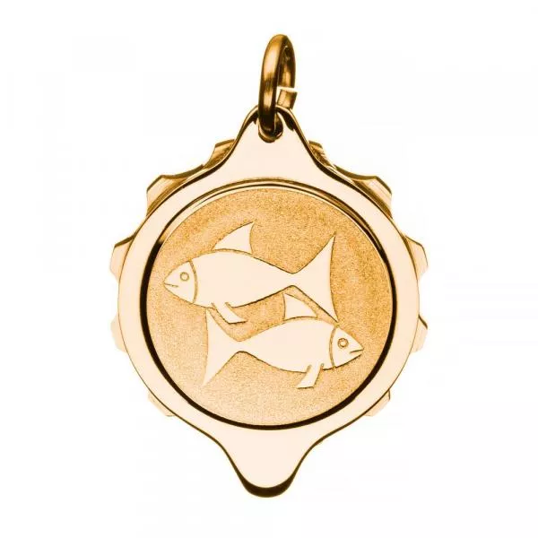 SOS Talisman Anhänger vergoldet, Sternzeichen Fische